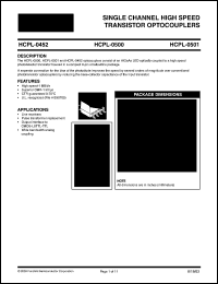 HCPL-0452 datasheet: HIGH SPEED TRANSISTOR OPTOCOUPLERS HCPL-0452