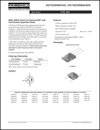 HGTG20N60A4D datasheet: 600V, SMPS Series N-Channel IGBT with Anti-Parallel Hyperfast Diode HGTG20N60A4D