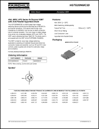 HGTG20N60C3D datasheet: 45A, 600V, UFS Series N-Channel IGBT with Anti-Parallel Hyperfast Diode HGTG20N60C3D