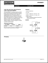 HP4936DY datasheet: 5.8A, 30V, 0.037 Ohm, Dual N-Channel, Logic Level Power MOSFET HP4936DY