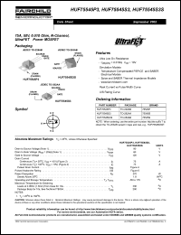HUF75545P3 datasheet: 75A, 80V, 0.010 Ohm, N-Channel, UltraFET Power MOSFET HUF75545P3