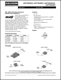 HUF75639G3 datasheet: 56A, 100V, 0.025 Ohm, N-Channel UltraFET Power MOSFETs HUF75639G3