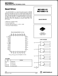 MC10E112FNR2 datasheet: Quad Drive, Common Enable MC10E112FNR2