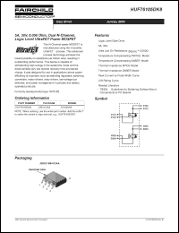 HUF76105DK8 datasheet: 5A, 30V, 0.050 Ohm, Dual N-Channel, Logic Level UltraFET Power MOSFET HUF76105DK8