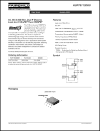 HUF76113DK8 datasheet: 6A, 30V, 0.032 Ohm, Dual N-Channel, Logic Level UltraFET Power MOSFET HUF76113DK8