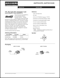 HUF76121P3 datasheet: 47A, 30V, 0.021 Ohm, N-Channel, Logic Level UltraFET Power MOSFETs HUF76121P3