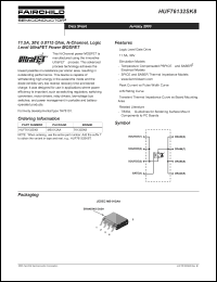 HUF76132SK8 datasheet: 11.5A, 30V, 0.0115 Ohm, N-Channel, Logic Level UltraFET Power MOSFET HUF76132SK8