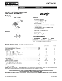 HUF76407P3 datasheet: 12A, 60V, 0.107 Ohm, N-Channel, Logic Level UltraFET Power MOSFET HUF76407P3