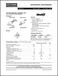 HUFA76445P3 datasheet: 75A, 60V, 0.0075 Ohm, N-Channel, Logic Level UltraFET Power MOSFET HUFA76445P3