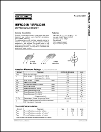 IRFR224B datasheet: 250V N-Channel MOSFET IRFR224B