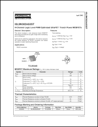 ISL9N302AS3ST datasheet: N-Channel Logic Level PWM Optimized UltraFET Trench Power MOSFETs ISL9N302AS3ST
