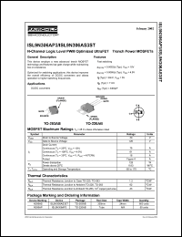 ISL9N306AP3 datasheet: N-Channel Logic Level PWM Optimized UltraFET Trench Power MOSFETs ISL9N306AP3