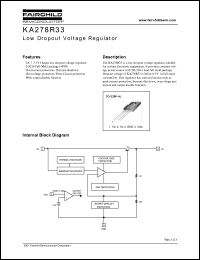 KA278R33 datasheet: Low Dropout Voltage Regulator KA278R33