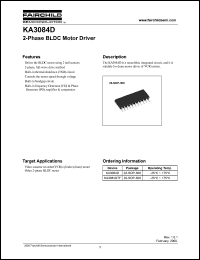 KA3084D datasheet: 2-Phase BLDC Motor Driver KA3084D