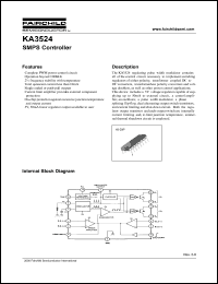 KA3524 datasheet: SMPS Controller KA3524