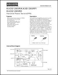 KA3S1265RF datasheet: Fairchild Power Switch(SPS) KA3S1265RF