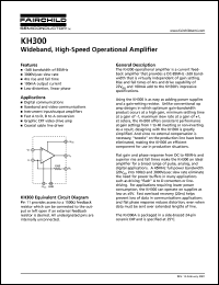 KH300 datasheet: Wideband, High-Speed Operational Amplifier KH300