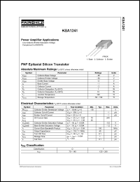 KSA1241 datasheet: PNP Epitaxial Silicon Transistor KSA1241