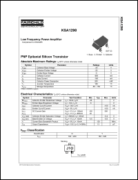 KSA1298 datasheet: PNP Epitaxial Silicon Transistor KSA1298