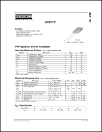 KSB1151 datasheet: PNP Epitaxial Silicon Transistor KSB1151