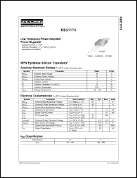KSC1173 datasheet: NPN Epitaxial Silicon Transistor KSC1173