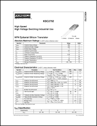 KSC2752 datasheet: NPN Epitaxial Silicon Transistor KSC2752