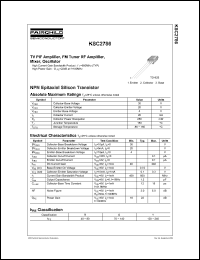 KSC2786 datasheet: NPN Epitaxial Silicon Transistor KSC2786
