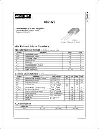 KSD1221 datasheet: NPN Epitaxial Silicon Transistor KSD1221