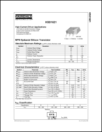 KSD1621 datasheet: NPN Epitaxial Silicon Transistor KSD1621