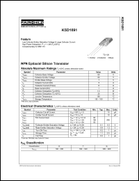 KSD1691 datasheet: NPN Epitaxial Silicon Transistor KSD1691