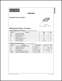 KSD1944 datasheet: NPN Epitaxial Silicon Transistor KSD1944