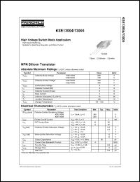 KSE13005 datasheet: NPN Silicon Transistor KSE13005
