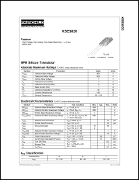 KSE5020 datasheet: NPN Silicon Transistor KSE5020