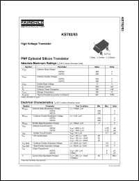 KST92 datasheet: PNP Epitaxial Silicon Transistor KST92