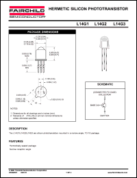 L14G1 datasheet: HERMETIC SILICON PHOTOTRANSISTOR L14G1