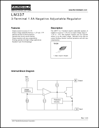 LM337 datasheet: 3-Terminal 1.5A Negative Adjustable Regulator LM337