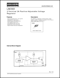 LM350 datasheet: 3-Terminal 3A Positive Adjustable Voltage Regulator LM350