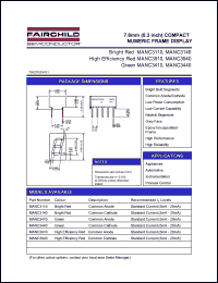 MANC3410 datasheet: 7.6mm (0.3 inch) COMPACT NUMERIC FRAME DISPLAY MANC3410