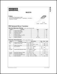 MJE210 datasheet: PNP Epitaxial Silicon Transistor MJE210