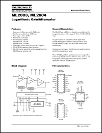ML2004C datasheet: Logarithmic Gain/Attenuator ML2004C