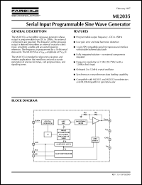 ML2035C datasheet: Serial Input Programmable Sine Wave Generator ML2035C