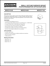 MOC217-M datasheet: Small Outline Optoisolators Transistor Output (Low Input Current) MOC217-M