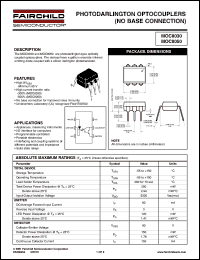 MOC8030 datasheet: PHOTODARLINGTON OPTOCOUPLERS (NO BASE CONNECTION) MOC8030