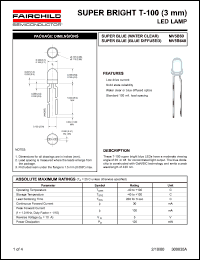 MV5B60 datasheet: SUPER BRIGHT T-100 (3 mm) LED LAMP MV5B60