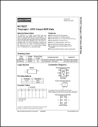 NC7SZ27 datasheet: UHS 3-Input NOR Gate NC7SZ27