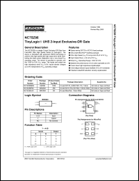 NC7SZ86 datasheet: UHS 2-Input Exclusive-OR Gate NC7SZ86