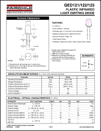 QED122 datasheet: PLASTIC INFRARED LIGHT EMITTING DIODE QED122