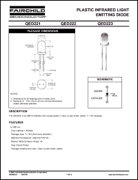 QED221 datasheet: PLASTIC INFRARED LIGHT EMITTING DIODE QED221