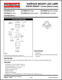QTLP660C-AG datasheet: SURFACE MOUNT LED LAMP SUPER BRIGHT 1.8 mm (Dome Lens) QTLP660C-AG