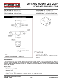 QTLP670C-24 datasheet: SURFACE MOUNT LED LAMP STANDARD BRIGHT PLCC-4 QTLP670C-24